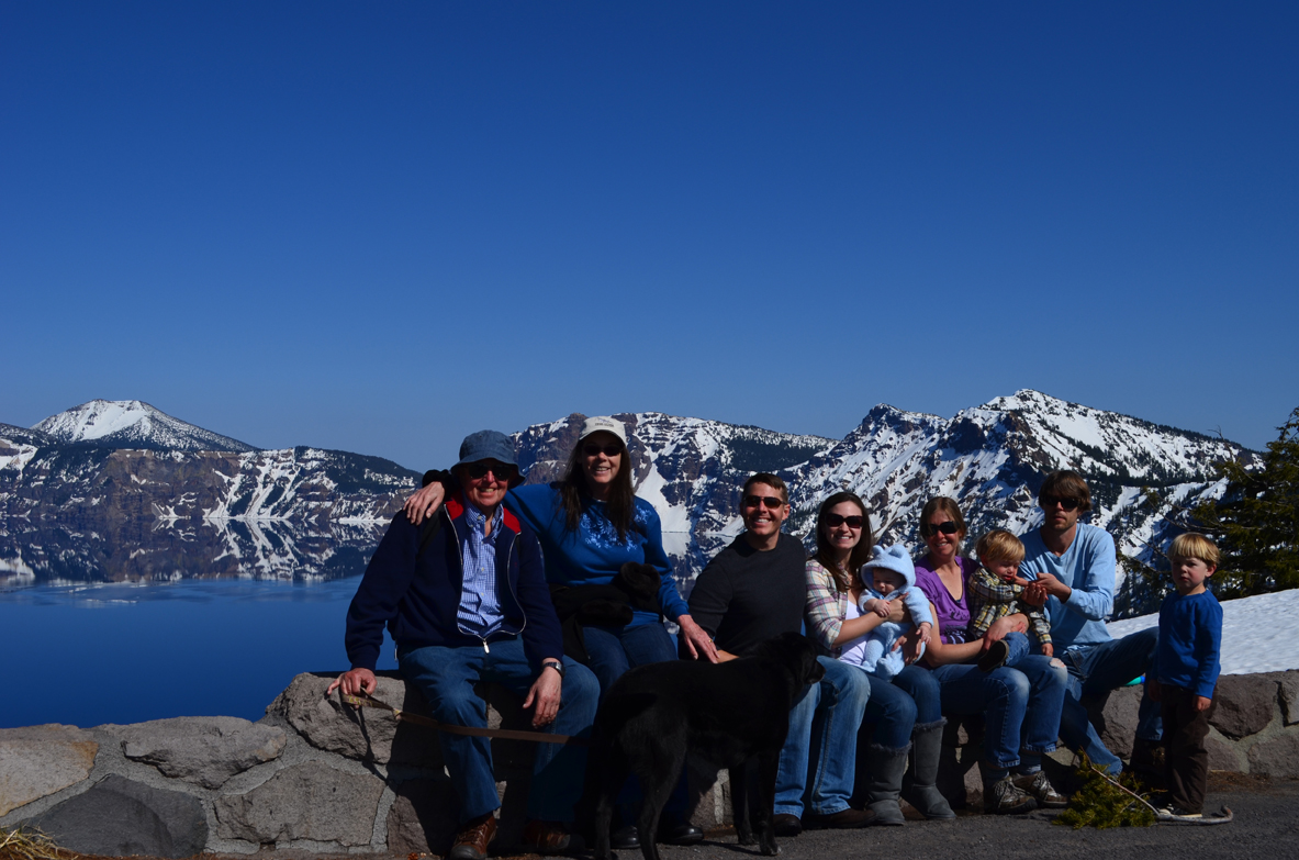 Adrian and family at Crater lake